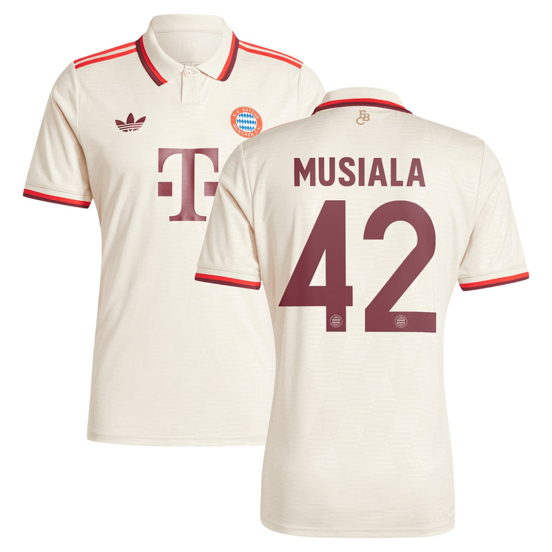 Jamal Musiala Bayern Munich adidas Originals 2024/25 Third Player Jersey - Cream