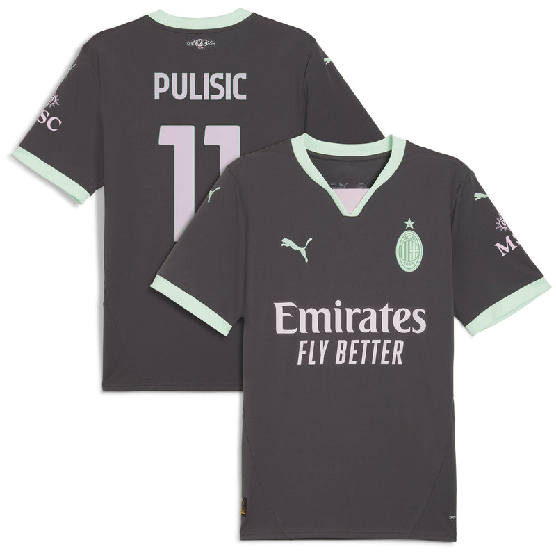 Christian Pulisic AC Milan Puma 2024/25 Third Player Jersey - Charcoal