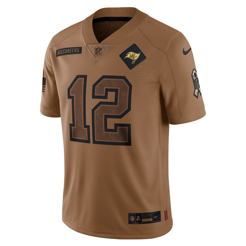 Tom Brady Tampa Bay Buccaneers Nike 2023 Salute To Service Limited Jersey - Brown