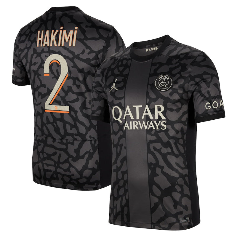 Achraf Hakimi Paris Saint-Germain Jordan Brand 2023/24 Third Stadium Player Jersey - Anthracite