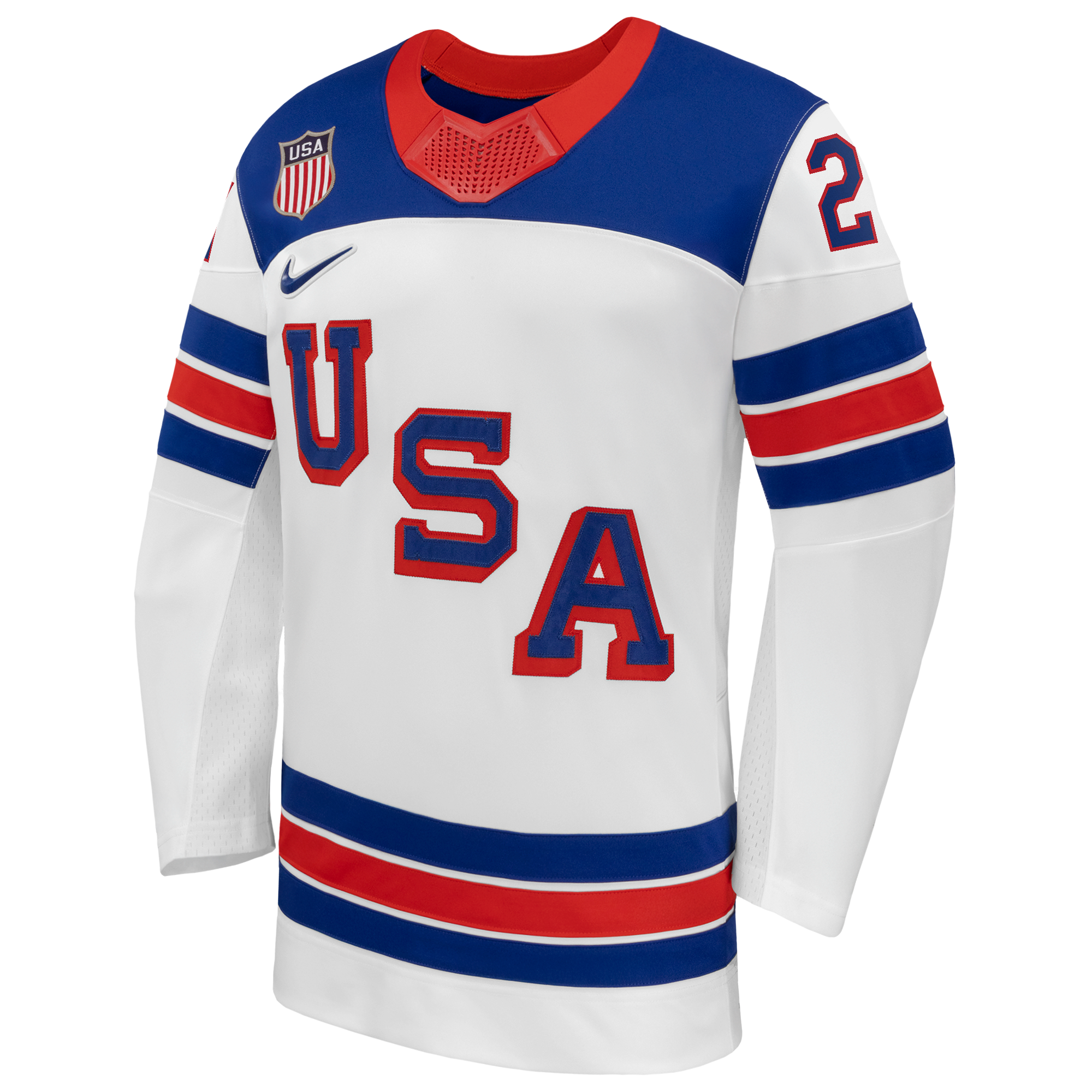 Town Jersey Dylan Larkin Nike US Hockey 2026 Away Replica Jersey - White