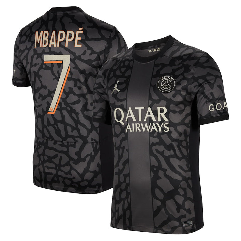 Kylian Mbappe Paris Saint-Germain Jordan Brand 2023/24 Third Stadium  Player Jersey - Anthracite