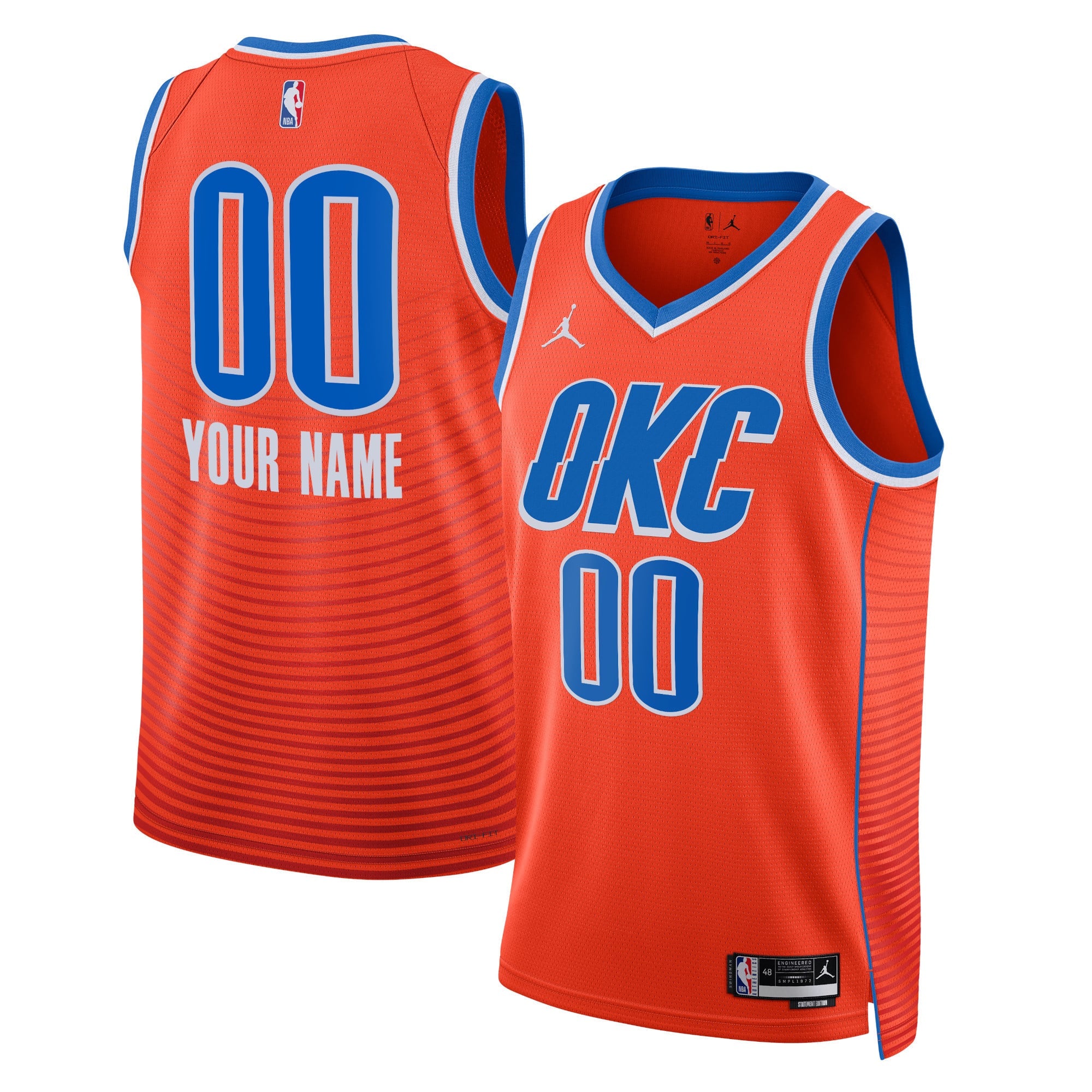 Town Jersey Jordan Brand Unisex OKC Thunder Statement Jersey Orange
