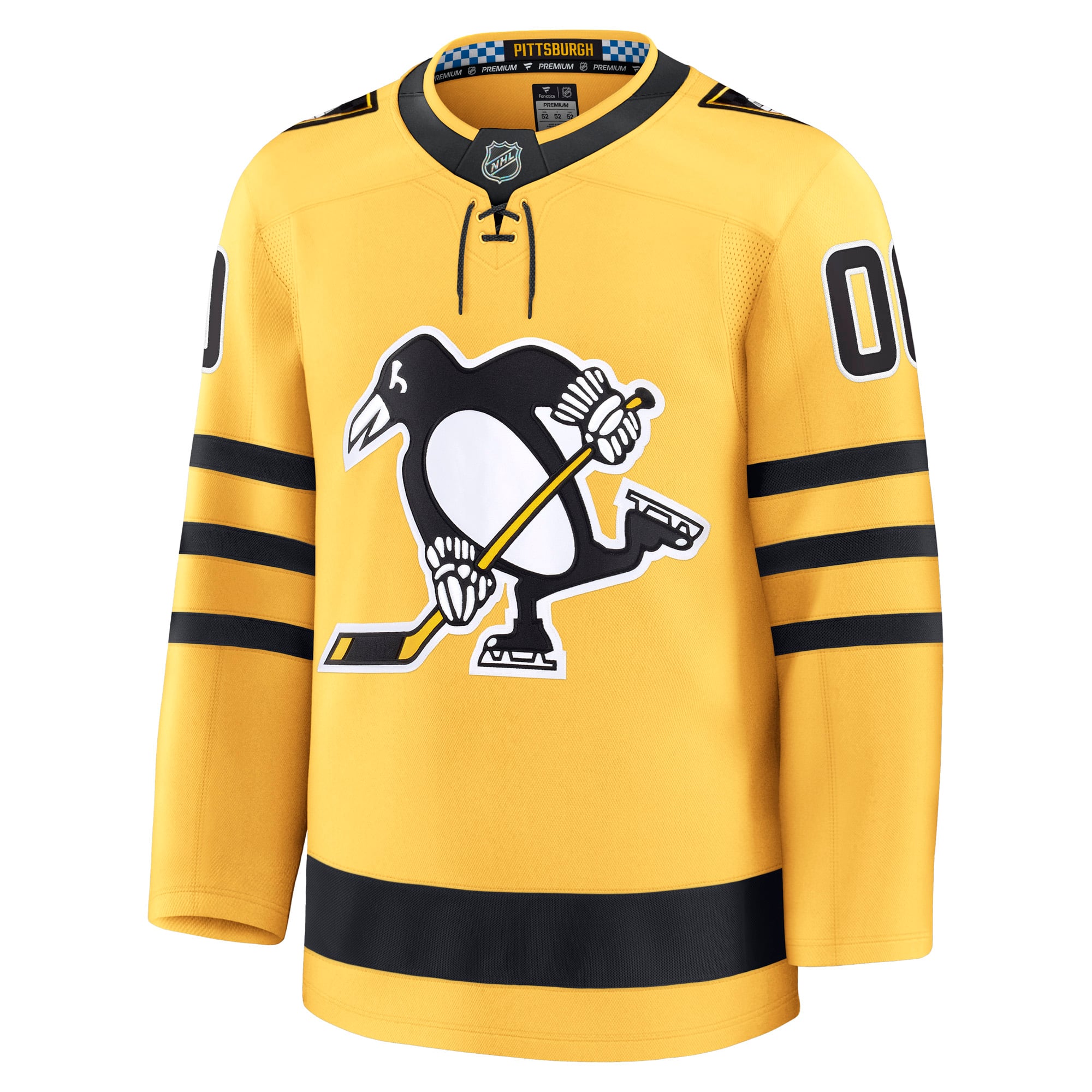 Town Jersey Fanatics Pittsburgh Penguins Alternate Premium Custom Jersey - Gold