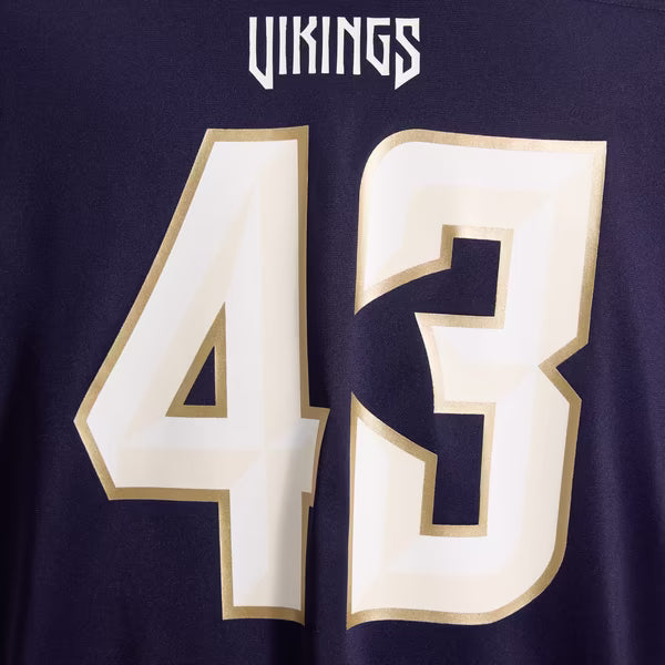 Andrew Van Ginkel Minnesota Vikings Nike 2026 Rivalries Collection Game Jersey - Purple