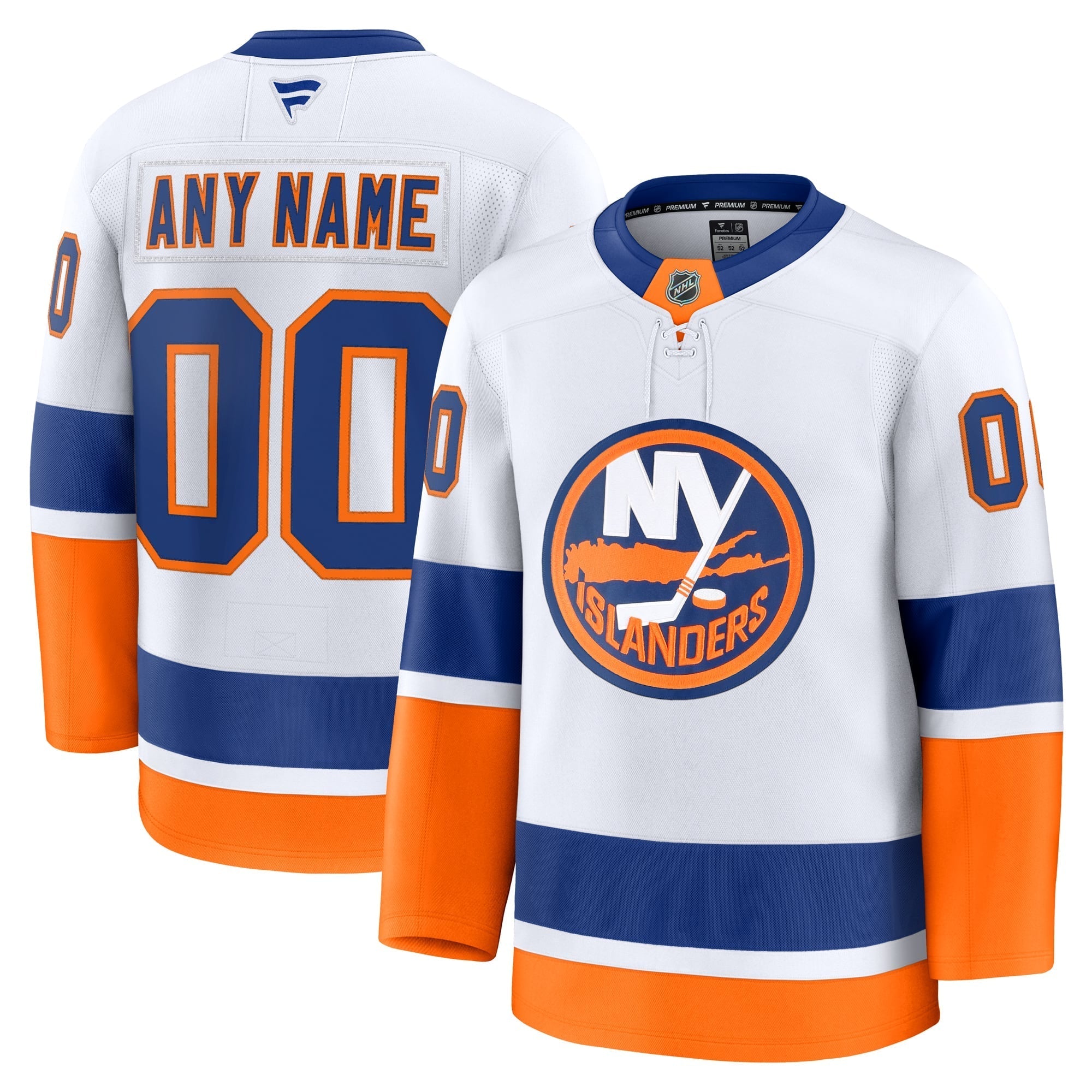 Town Jersey Fanatics New York Islanders Away Premium Custom Jersey - White