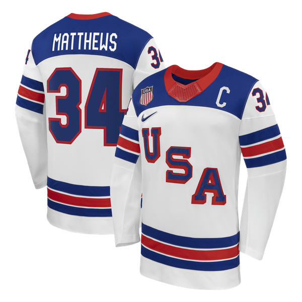 Town Jersey Nike US Hockey 2026 Auston Matthews Away Jersey