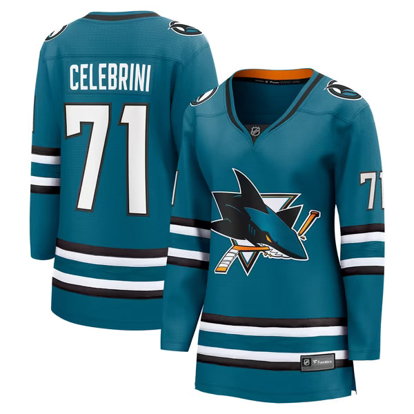 Town Jersey Women's Fanatics Macklin Celebrini Teal Sharks Jersey