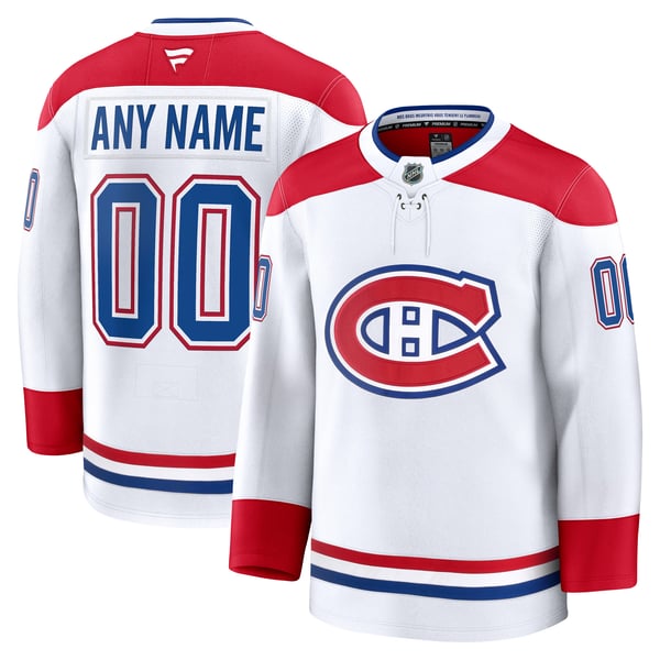 Town Jersey Montreal Canadiens Fanatics Away Premium Custom Jersey - White
