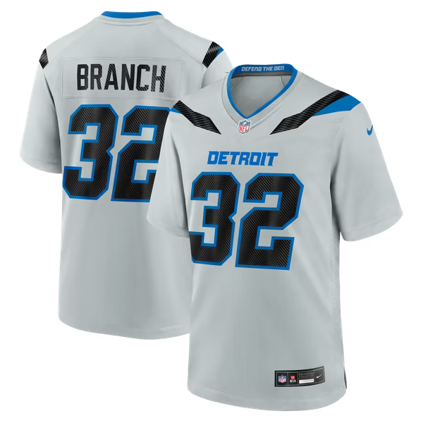 Brian Branch Detroit Lions Nike 2026 Rivalries Collection Game Jersey - Silver