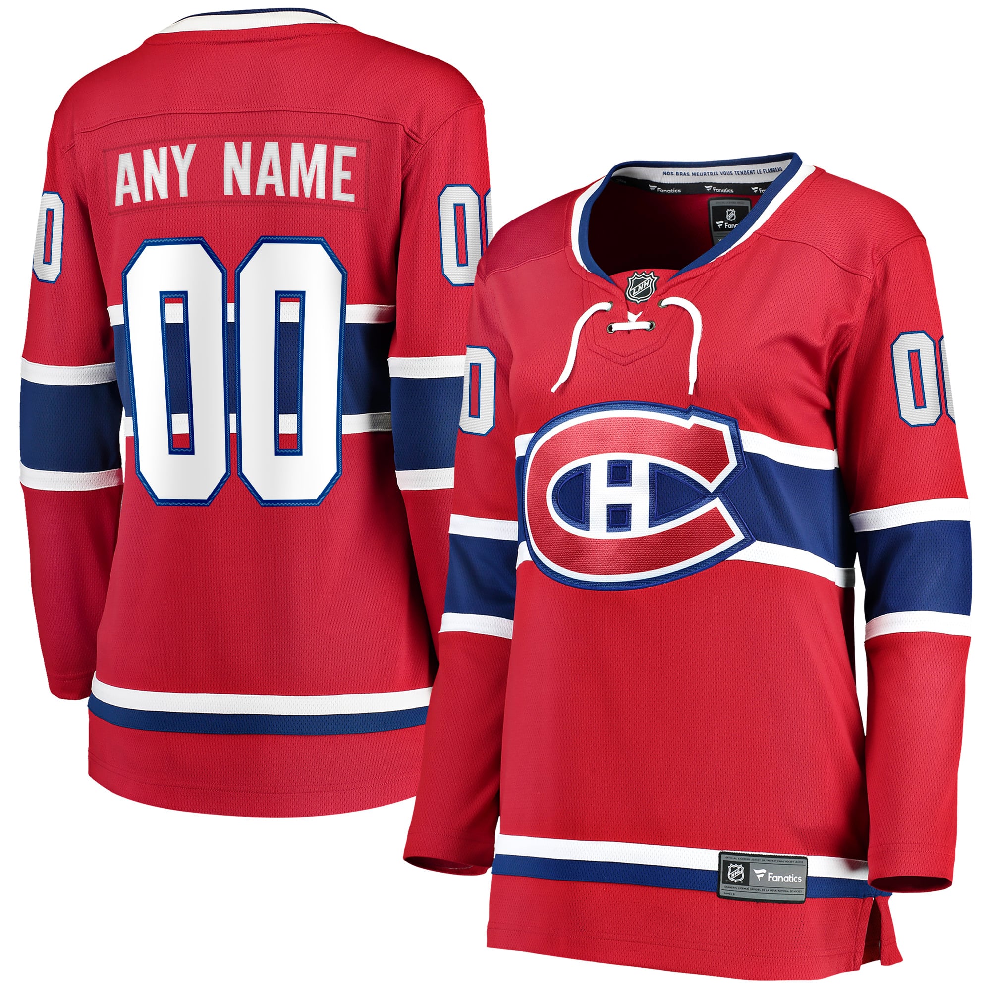 Town Jersey Fanatics Women's Montreal Canadiens Home Breakaway Custom Jersey - Red