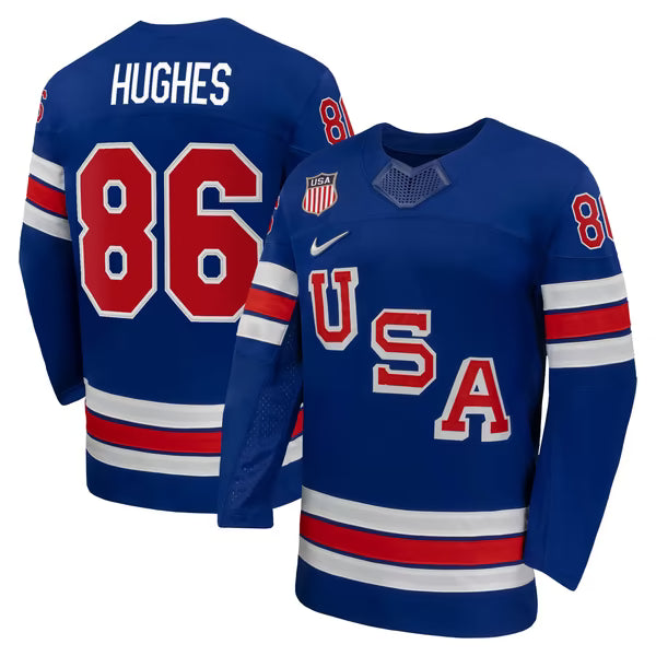 Town Jersey Nike US Hockey Jack Hughes 2026 Home Replica Jersey