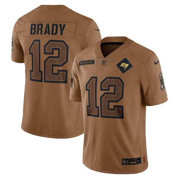 Tom Brady Tampa Bay Buccaneers Nike 2023 Salute To Service Limited Jersey - Brown