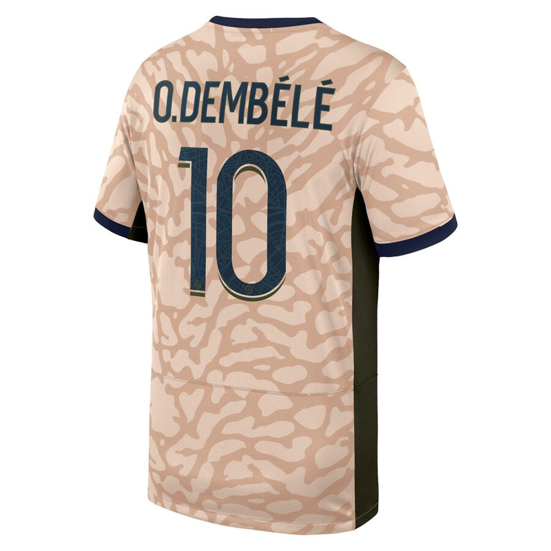 Ousmane Dembélé Paris Saint-Germain Jordan Brand  2023/24 Fourth Stadium  Player Jersey – Tan