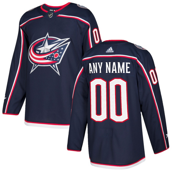 Columbus Blue Jackets Team 2022 Custom Jersey Pro Official- Navy - Jersey Teams World