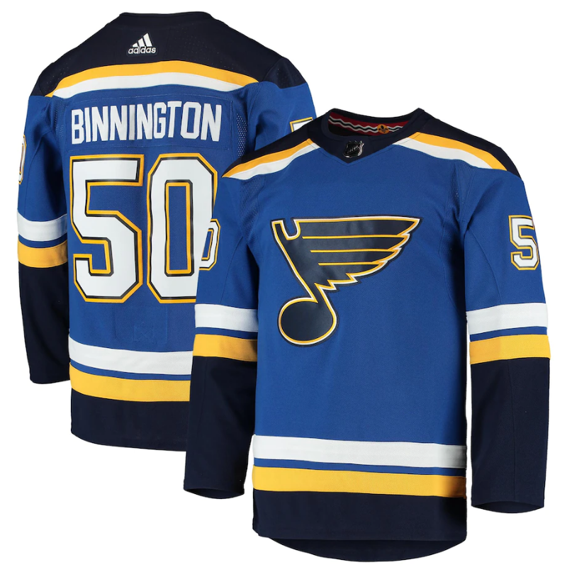 Jordan Binnington St. Louis Blues Team Player Jersey Pro Official- Blue - Jersey Teams World