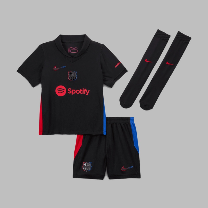 All Players Barcelona Away Mini Kit 2024-25 - Little Kids Custom Jersey - Black