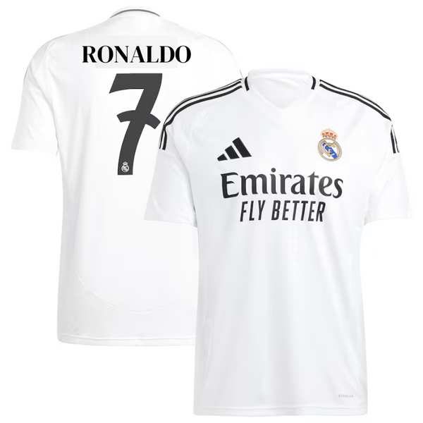 Ronaldo 7 Real Madrid Shirt 2024/25 Home Player adidas Jersey - White
