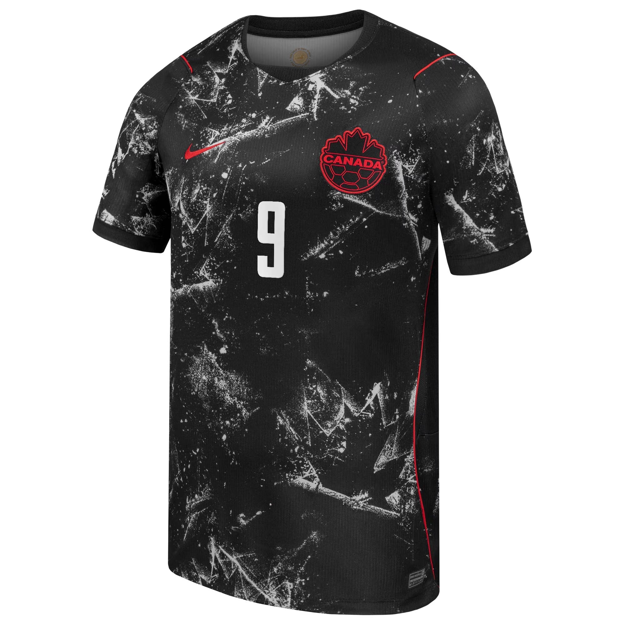 Cyle Larin Canada Soccer Custom 2026 Away Match Authentic Jersey - Black - Jersey Teams World