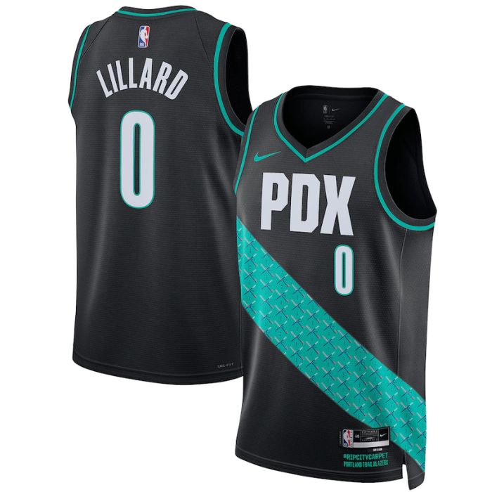 Damian Lillard Portland Trail Blazers Unisex 2023 Swingman Jersey - City Edition - Black - Jersey Teams World