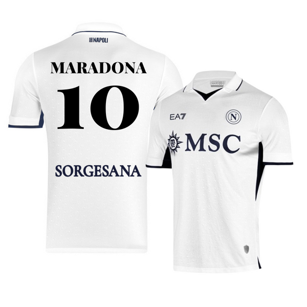 Diego Maradona 10 SSC Napoli Away Match 2024/2025 Jersey - White