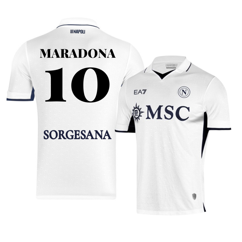 Diego Maradona 10 SSC Napoli Away Match 2024/2025 Jersey - White