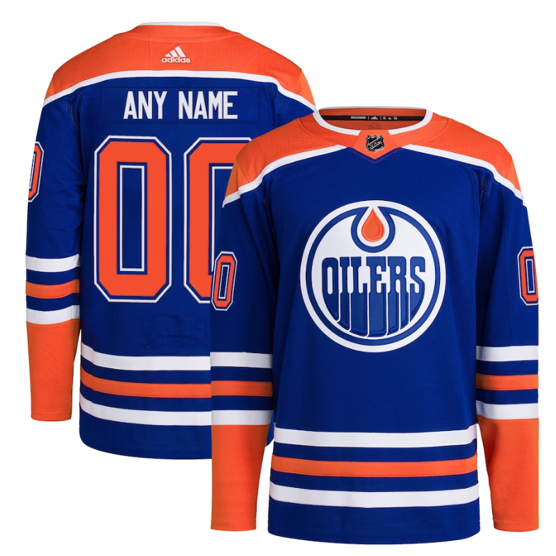 Edmonton Oilers Team Custom Jersey Pro Official Blue - Jersey Teams World