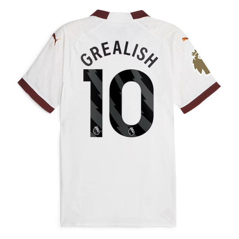 Jack Grealish Manchester City Shirt 2023/24 Away Jersey - White