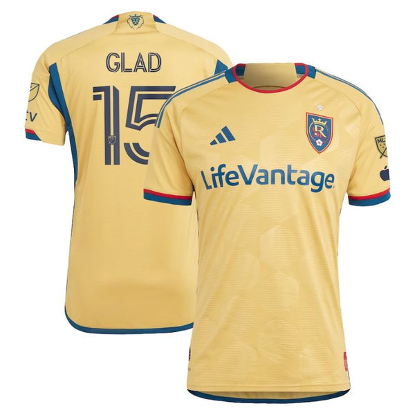 Justen Glad Real Salt Lake  Unisex Shirt 2023/24 Player Jersey - Gold - Jersey Teams World