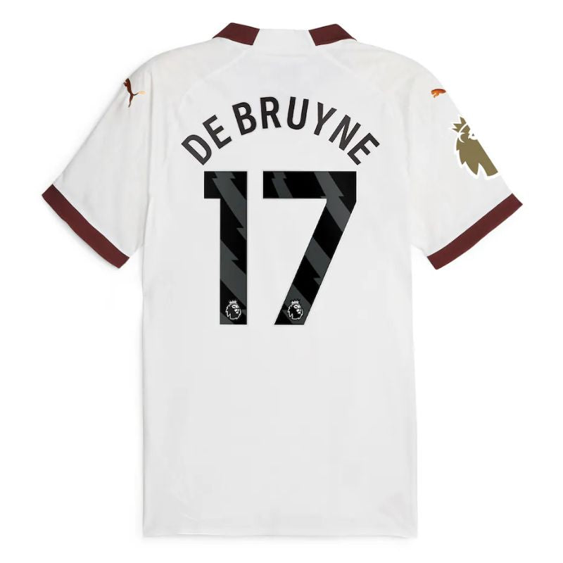 Kevin De Bruyne Manchester City Shirt 2023/24 Away Jersey - White