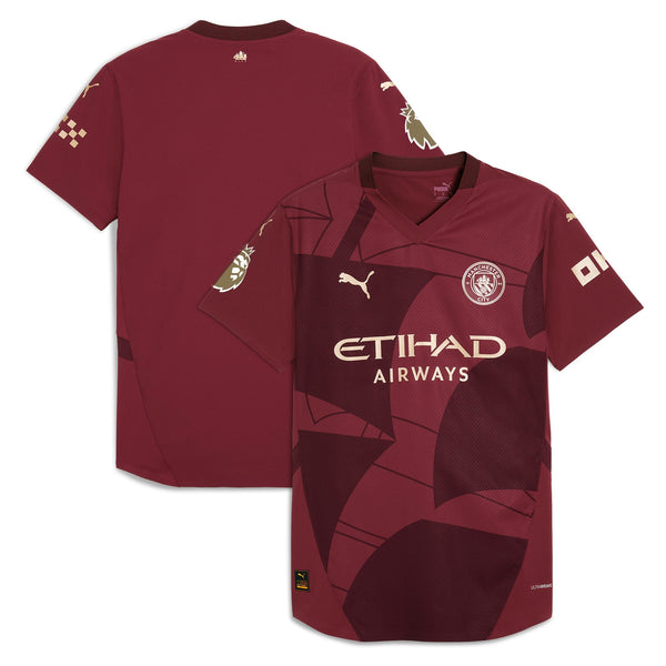 Manchester City Puma Shirt 2024/2025 Third Custom Patch Jersey - Burgundy