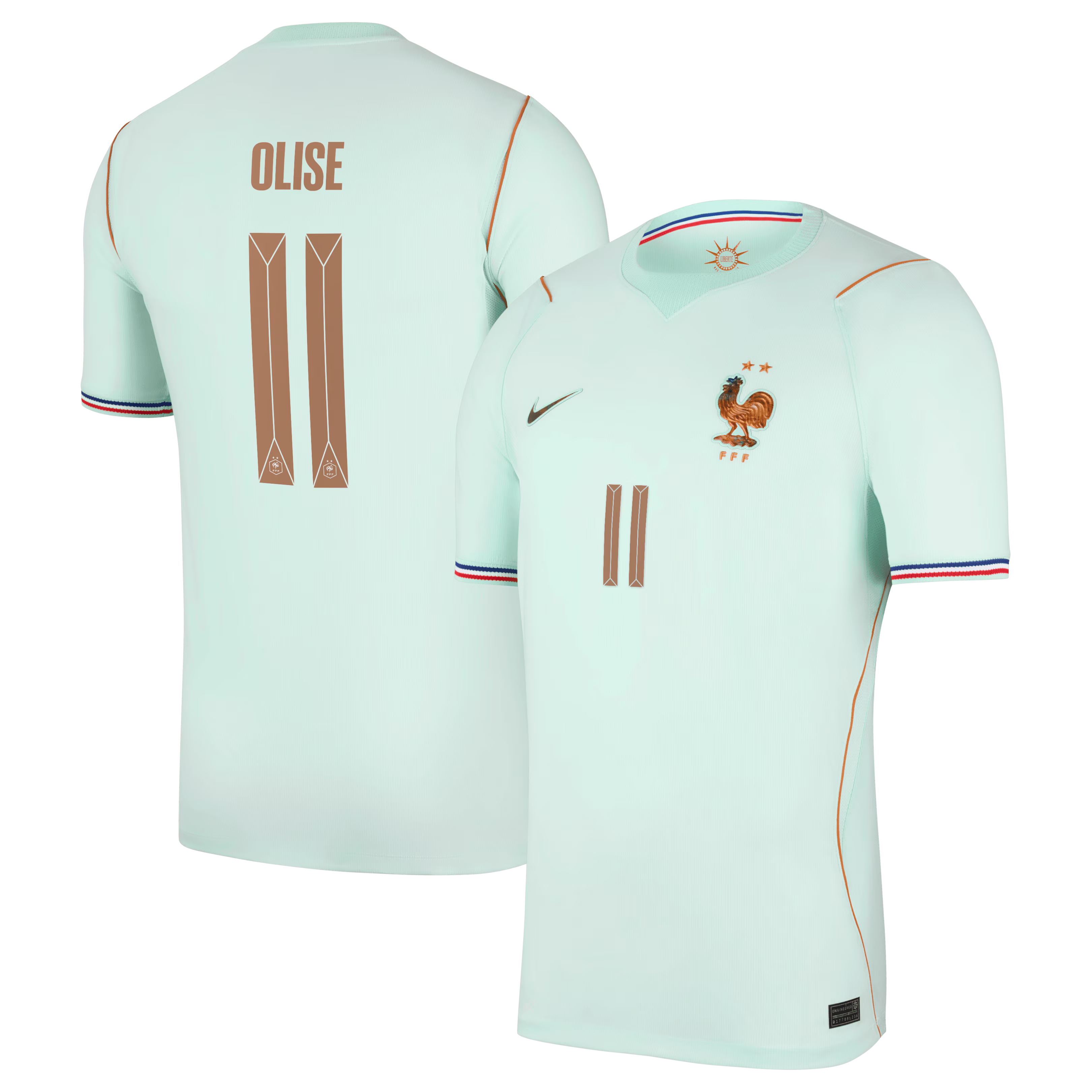 Michael Olise France National Team Town Jersey 2026 Away Stadium  Jersey - Green