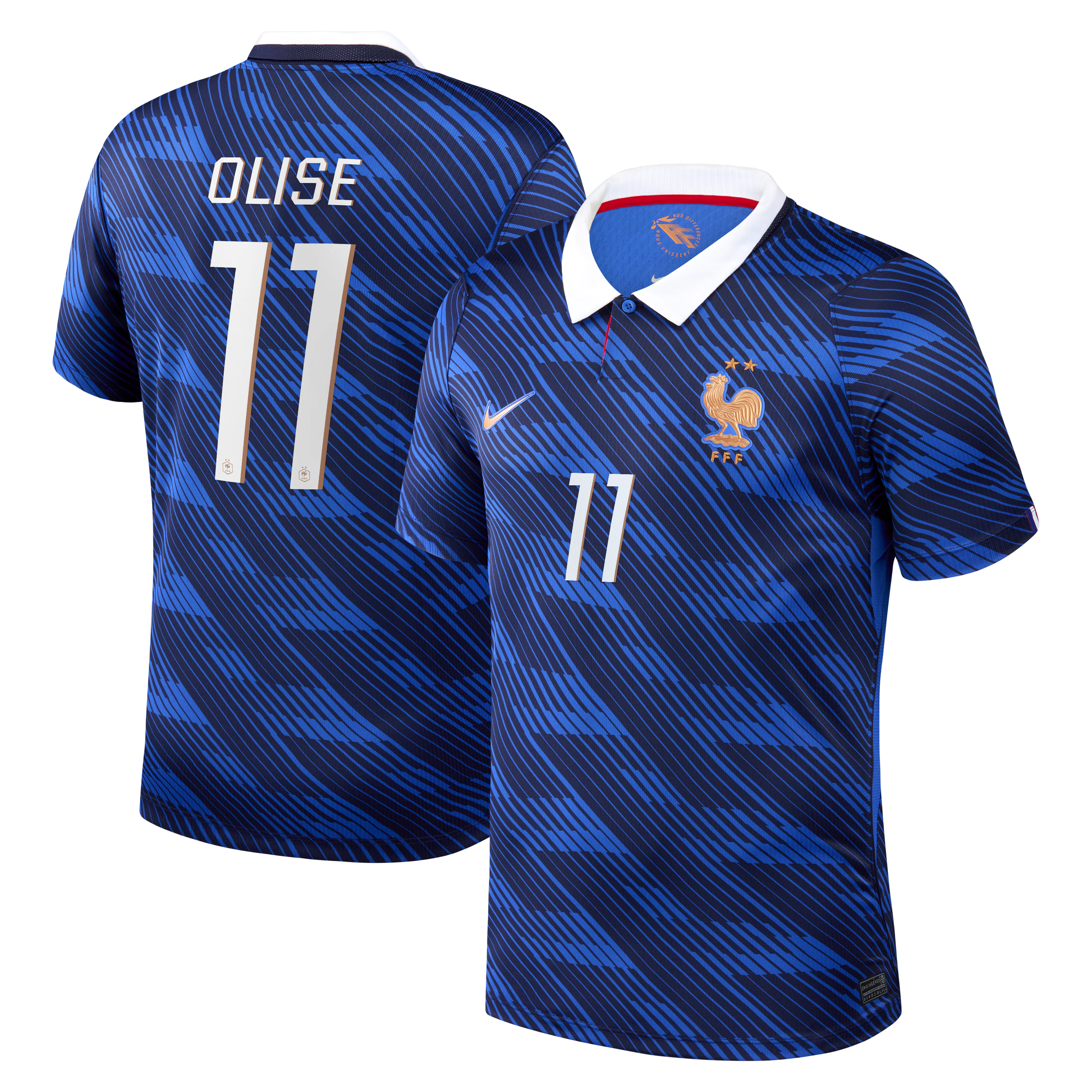 Michael Olise France National Team Town Jersey 2026 Home Stadium  Jersey - Blue