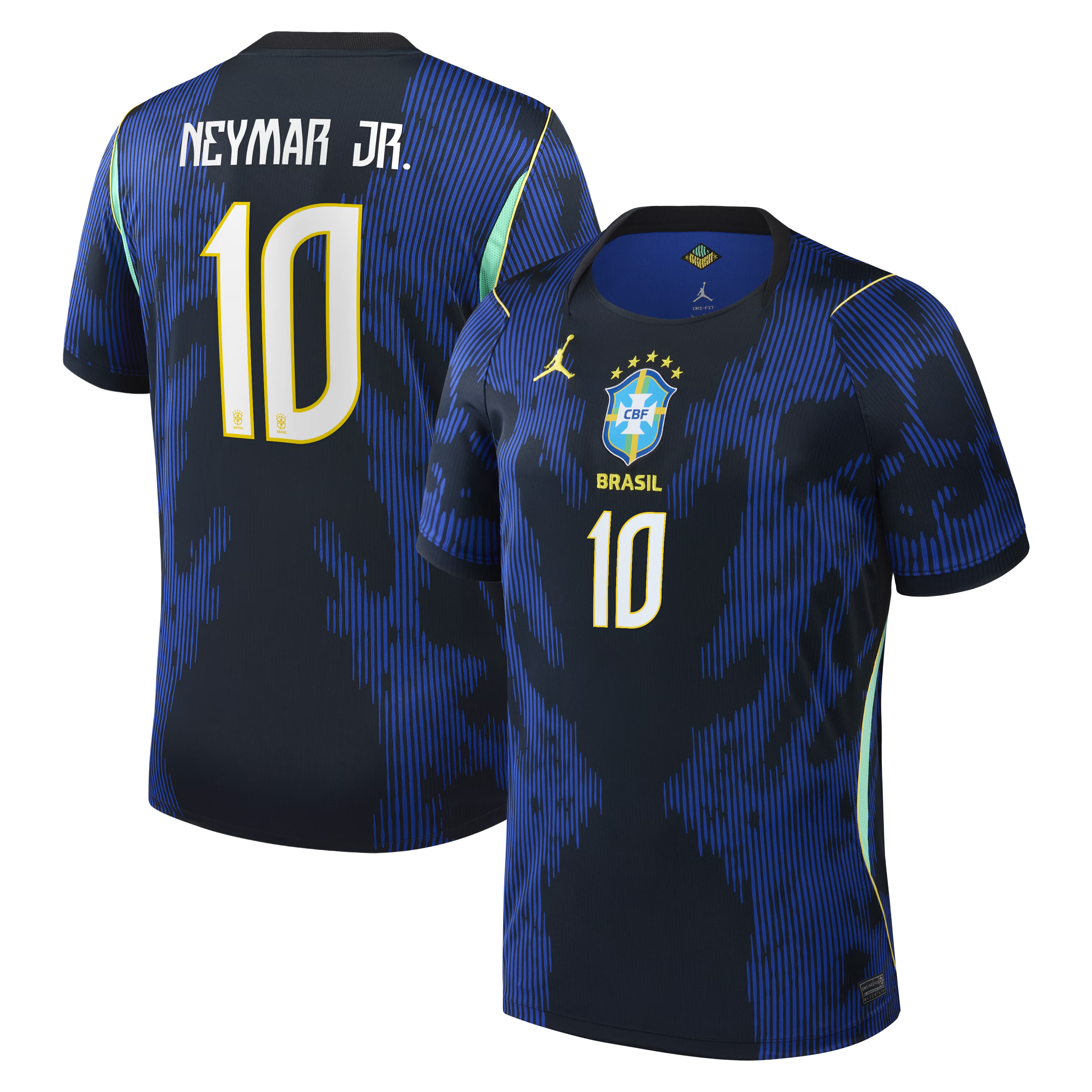 Neymar Jr. Brazil National Team Jordan Brand 2026 Away Stadium Jersey - Blue - Jersey Teams World