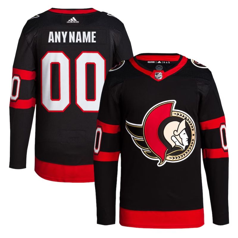 Ottawa Senators Team 2022 Custom Jersey Pro Official Black - Jersey Teams World