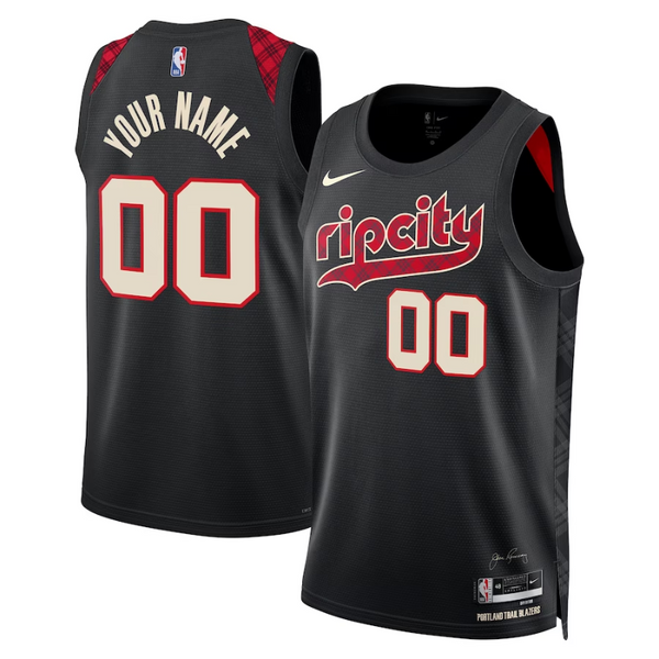 Portland Trail Blazers Unisex 2023/24 Custom Swingman Jersey - Black - City Edition