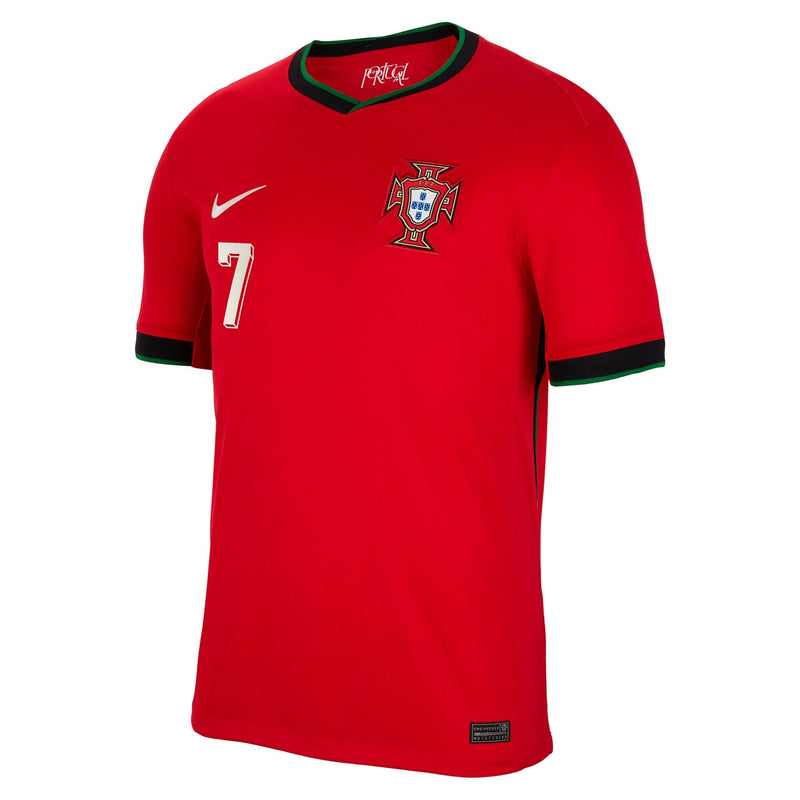 Portugal Nike Home Stadium Shirt 2024 with Ronaldo 7 printing Jersey - Red