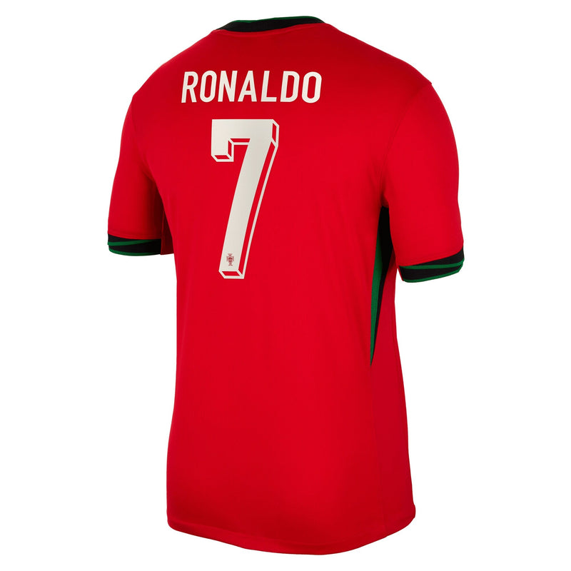 Portugal Nike Home Stadium Shirt 2024 with Ronaldo 7 printing Jersey - Red