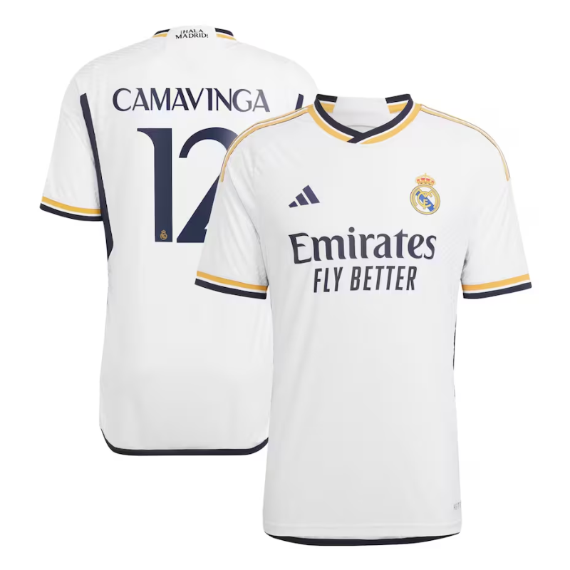 Real Madrid Home Shirt 2023-24 with Camavinga 12 printing - White - Jersey Teams World