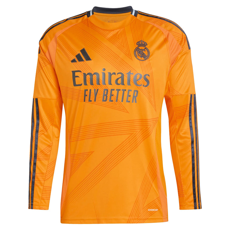 Real Madrid adidas 2024/25 Away Custom Long Sleeve Jersey - Orange