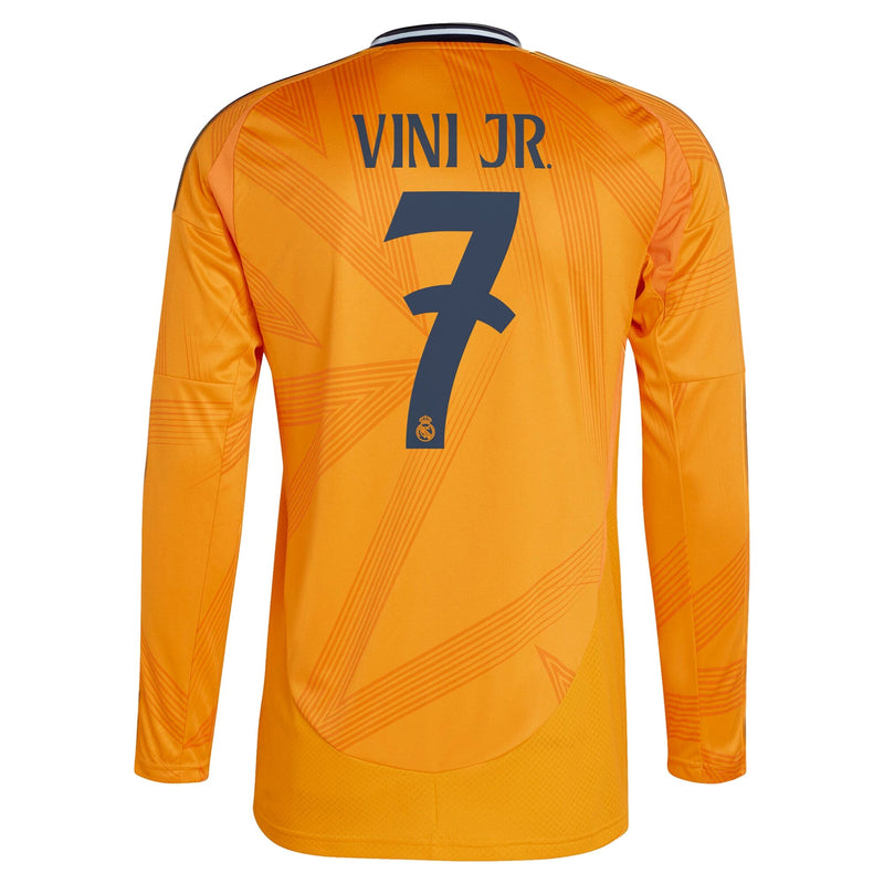 Real Madrid adidas 2024/25 Away Long Sleeve Player Vini Jr. 7 Jersey - Orange