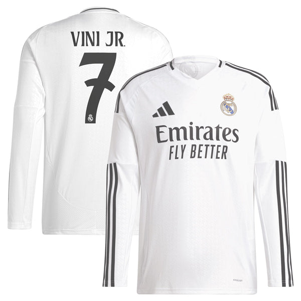 Real Madrid adidas 2024/25 Home Long Sleeve Player Vini Jr. 7 Jersey - White