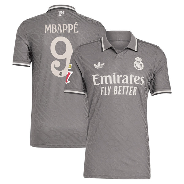 Real Madrid adidas 2024/25 Third Player Kylian Mbappé 9 Jersey - Charcoal