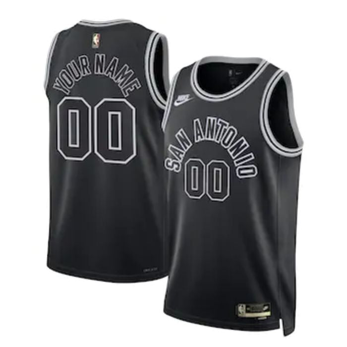 San Antonio Spurs Unisex 2023 Custom Swingman Jersey - Classic Edition - Black - Jersey Teams World