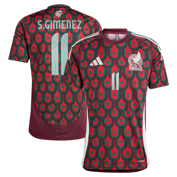 Santiago Giménez Mexico National Team adidas 2024 Home Player Jersey - Green