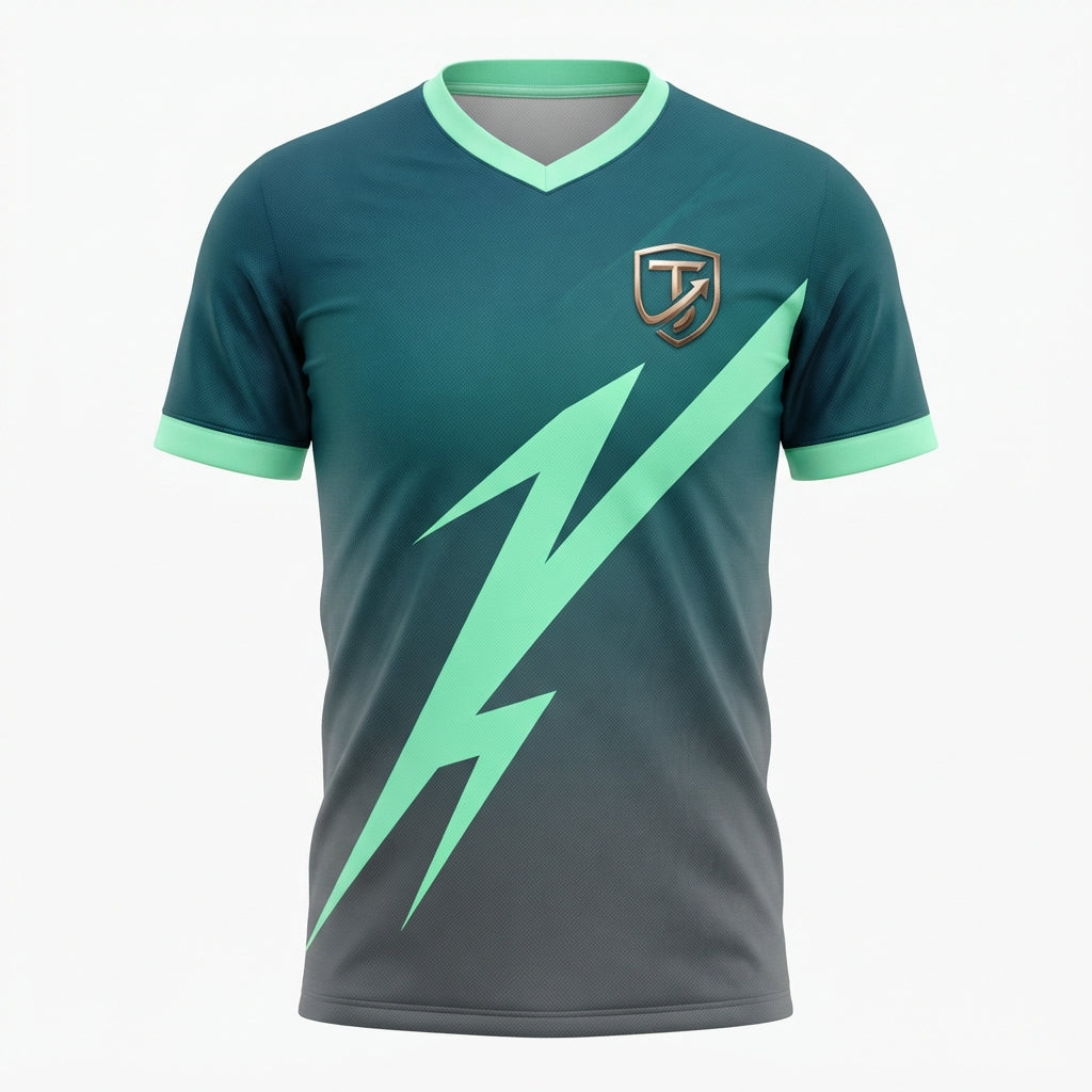 TOWN JERSEY™ Electric Energy Soccer Jersey - Teal & Charcoal