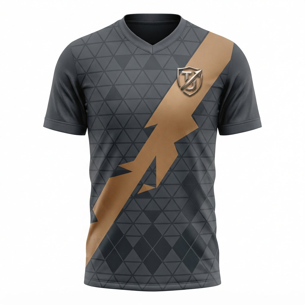 TOWN JERSEY™ Onyx Geometric Soccer Jersey - Charcoal & Bronze
