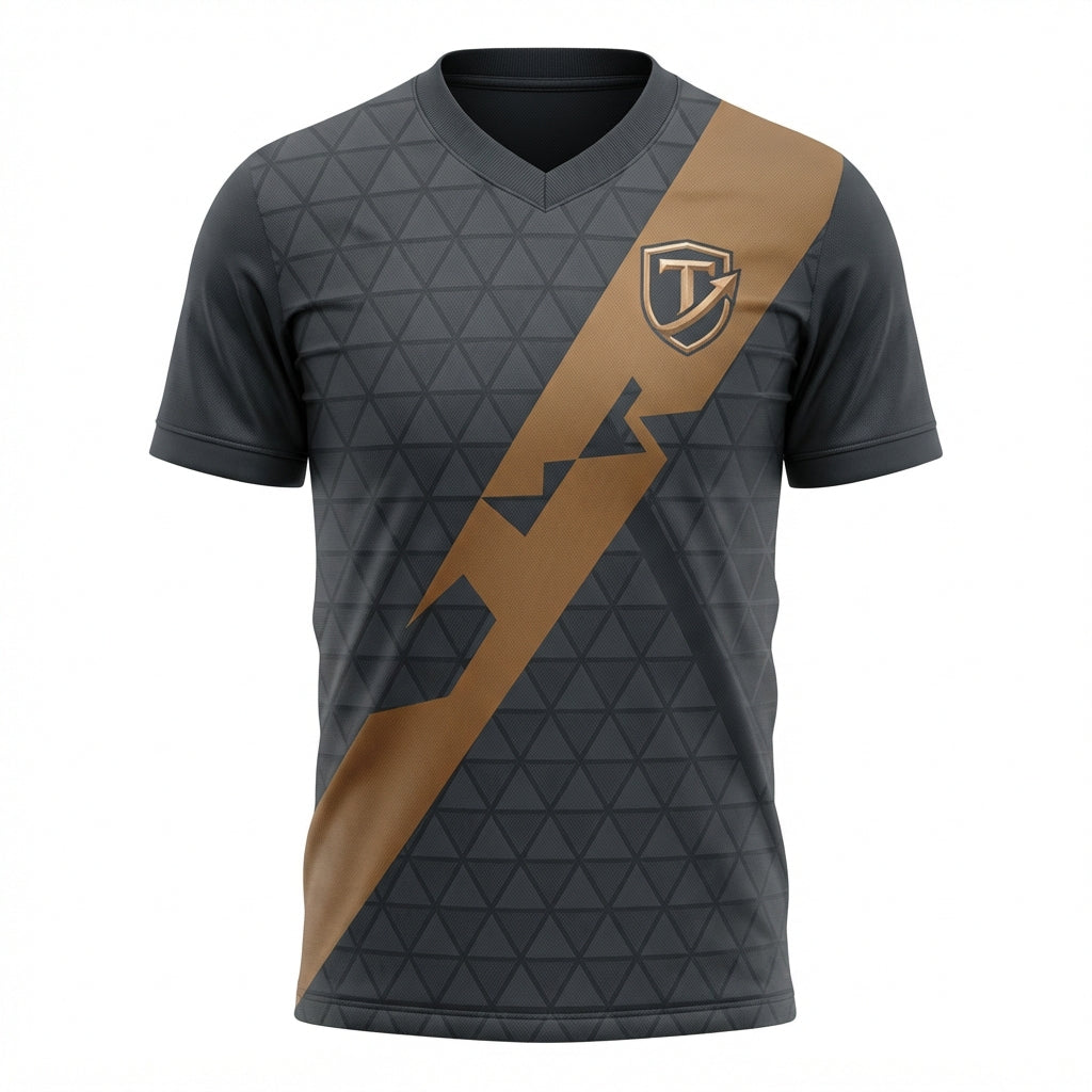 TOWN JERSEY™ Onyx Geometric Soccer Jersey - Charcoal & Bronze