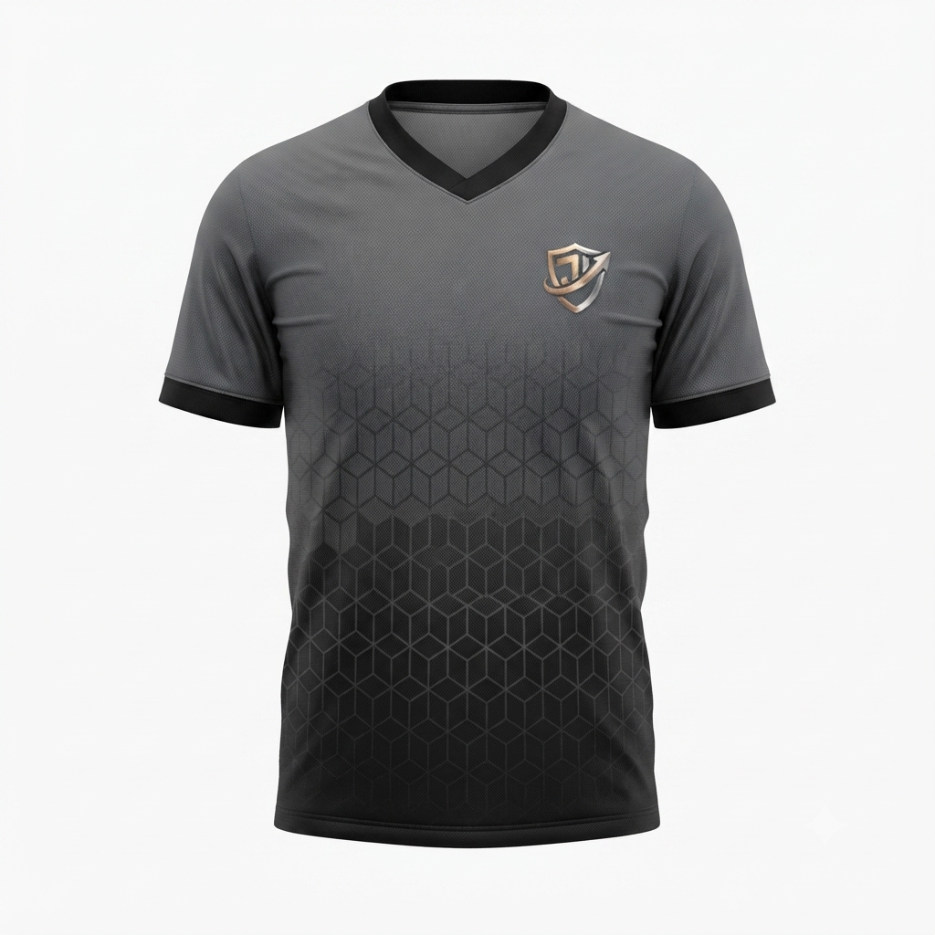 TOWN JERSEY™ Soccer Jersey - Charcoal/Black Geometric Gradient