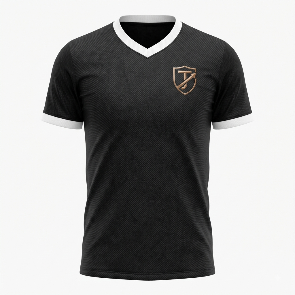 TOWN JERSEY™ Soccer Jersey - Classic Black with White Trim